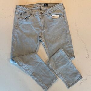 AG Adriano Goldschmied Light Blue Cropped Jeans